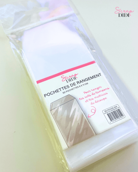 Pochettes XS transparentes pour classeur de rangement - 11 x 6 cm - Scrap Didi