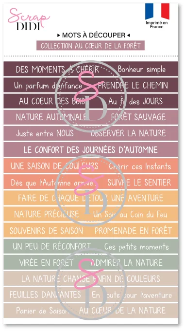 Bande de mots à découper #1 – Au cœur de la forêt