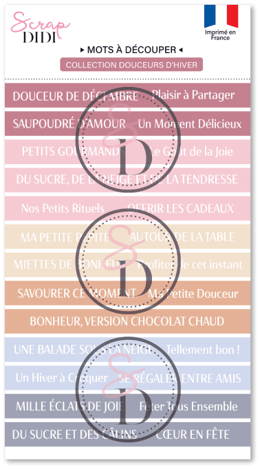 bande de mots à découper pour le scrapbooking, de la thématique de noel