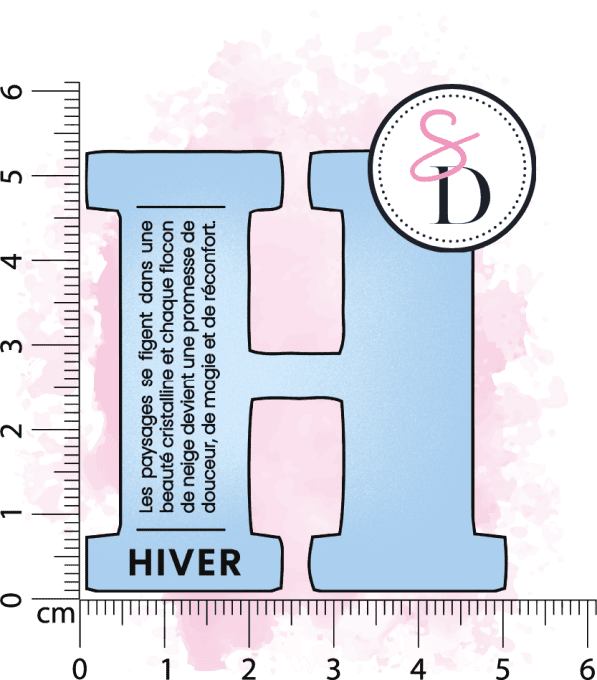 Tampon caoutchouc - Lettre définition H Hiver - Hiver Féerique 