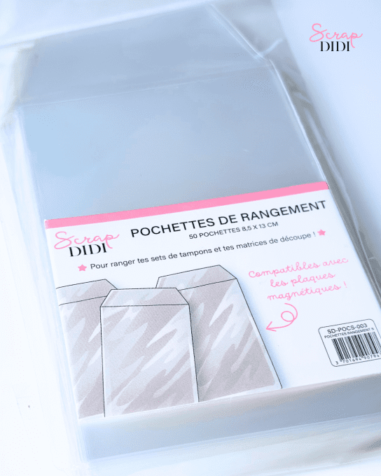 Pochettes S transparentes pour classeur de rangement - 13 x 8,5 cm - Scrap Didi