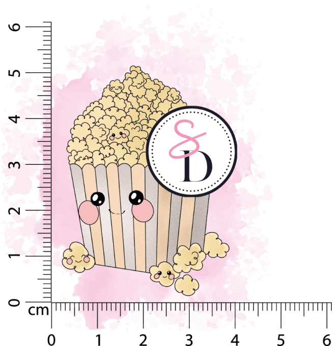 Tampon caoutchouc - Tendres popcorn - Au pays des gourmandises 