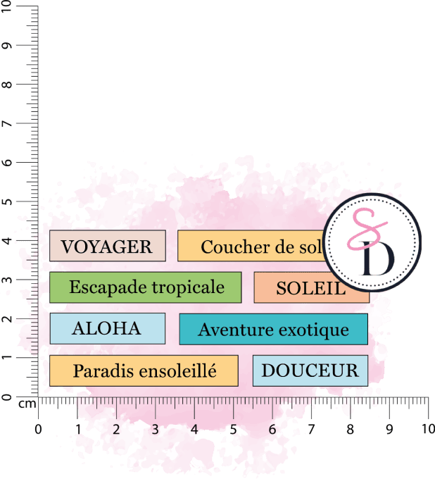 Tampon caoutchouc - SET DE MOTS - Sous les tropiques