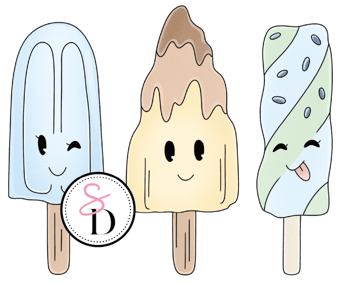 Tampon Caoutchouc – Trio de Glaces Farceuses – Un Air Marin