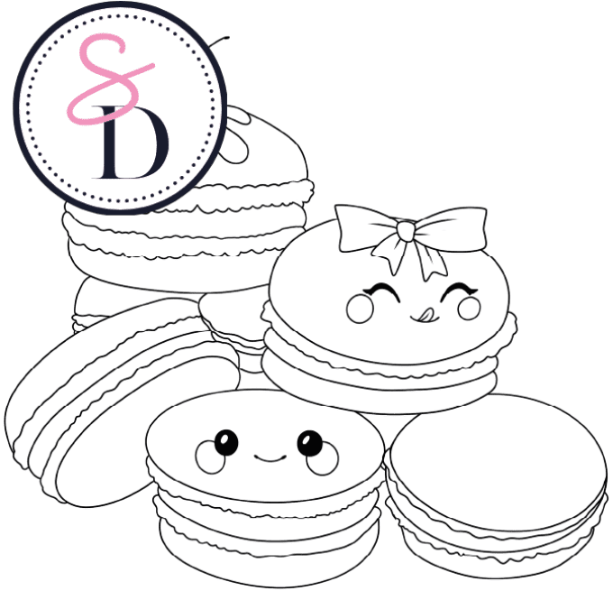 Tampon caoutchouc - Tendres macarons - Au pays des gourmandises