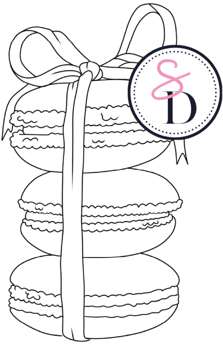 Tampon caoutchouc - Trio de macarons - Au pays des gourmandises